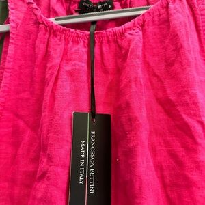 Francesca Bettini Linen Dress in Fuchsia / Hot Pink